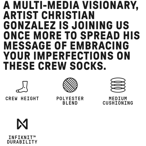 NWT Unisex Christian Gonzalez Love Your Mind Stance Crew Socks - Picture 8 of 9